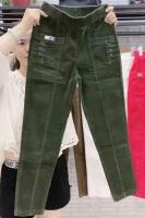 Pantalones Casuales Para Mujer Talla Grande Con Bolsillos Y Volantes Estilo Vintage Ajuste Suave Para Primavera Otoño Invierno - details 23