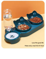Tazas Para Gatos Con Alimentador De Agua 3 En 1 Diseño De Oreja Tazas Inclinadas Con Botella De Agua Para Protección De Cuello Set De Alimentos Y Agua - details 14