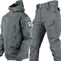 Chaqueta De Piel De Oveja Para Hombres Invierno Otoño Impermeable Táctico Exterior Pesca Senderismo Camping Traje Térmico - details 7