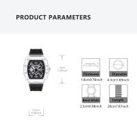 Reloj De Cuarzo Para Hombre Con Correa Negra Y Caja Transparente Moda Sencilla Lujo Calendario Reloj De Pulsera De Lujo Para Hombre - details 8
