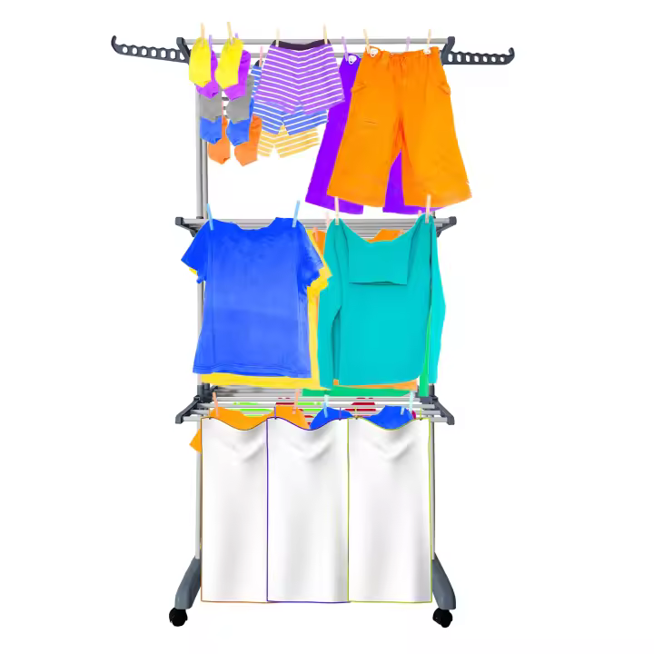 Nyana Tendedero Plegable Vertical XXL con Ruedas Multifuncional 4 Niveles y Alas Plegables - 1