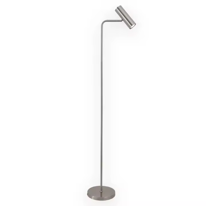 LÚZETE - LÁMPARA DE PIE ACERO NÍQUEL SATINADO ADARA ALM-APOL - Estructura Robusta y Resistente - Iluminación Suave - Ideal para Sala de Estar, Dormitorio U Oficina Moderna - 1