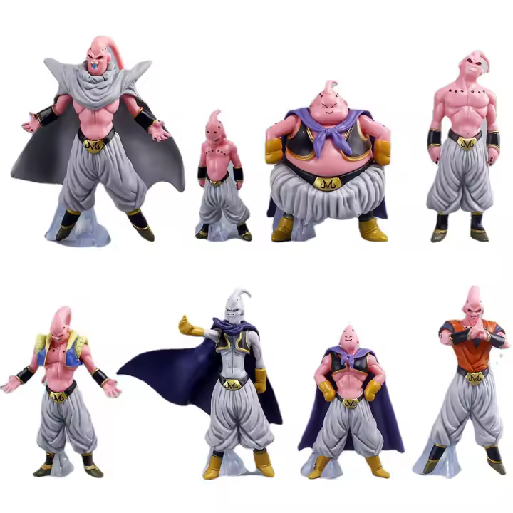 8 tipos de pequeñas figuras de Buu, figuras de anime de Dragon Ball, todas las formas de figuras de Majin Buu, modelos de adornos de escritorio - 1