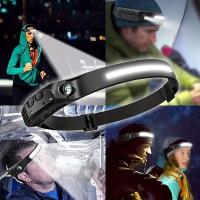 Linterna Frontal LED Multifuncional Con Sensor De Movimiento Recargable Por USB Y Lámparas De Fondo COB Para Camping, Senderismo Y Pesca - details 5