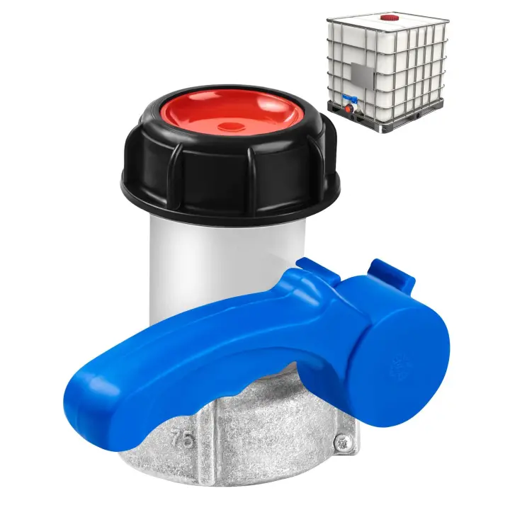 Adaptador universal IBC de 75mm, válvula de plástico para Tanque de 1000 L, válvula de Mariposa, adaptador de Grifo IBC, conector para Tanque de 1000 L, para Tanque de Agua de precipitación (75mm) - 1