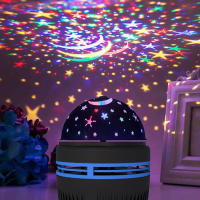 Lámpara De Noche Proyector De Cielo Estrellado Colorido Con Bola Mágica Rotativa Luz LED Para Decoración De Dormitorio Proyección De Luna Y Galaxia RGB - details 2