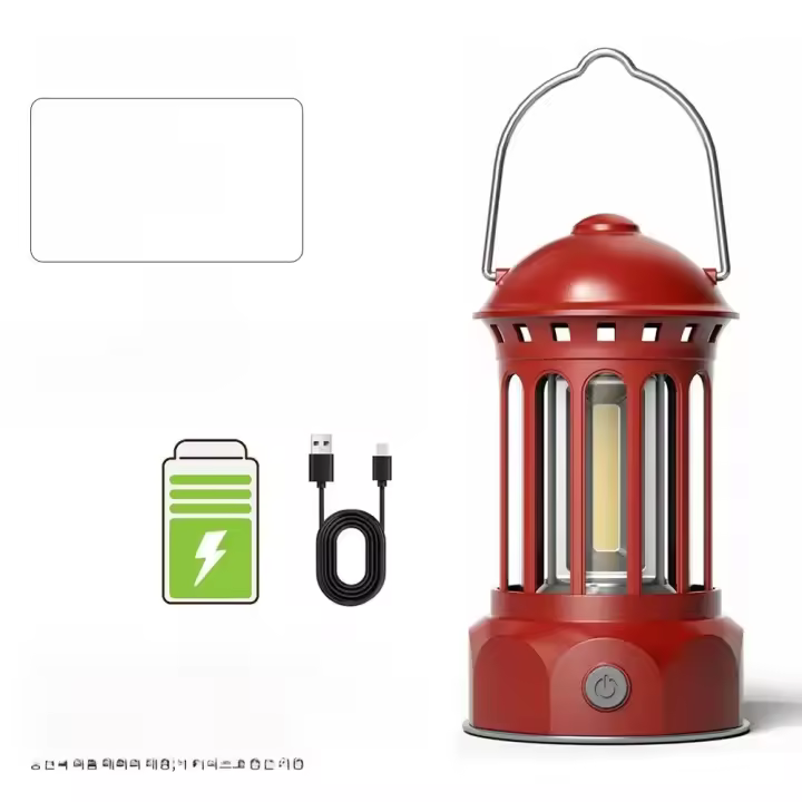Lámpara De Camping Vintage Romana Recargable Con Gancho Luz Blanca Cálida Para Exploración Y Camping Fuente De Iluminación Emergente Diaria - 1
