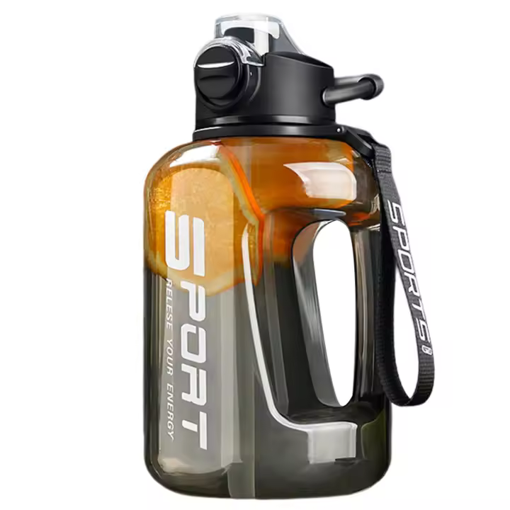 Botella de deportes grande de moda para entrenamiento de fitness 1700ml/2500ml botella de agua de paja con escala - 1