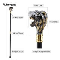 Bastón De Moda Con Cabeza De León Dorado Y Barba Negro Decorativo Para Cosplay Vintage 93cm Punta De Goma Material De Acero - details 2