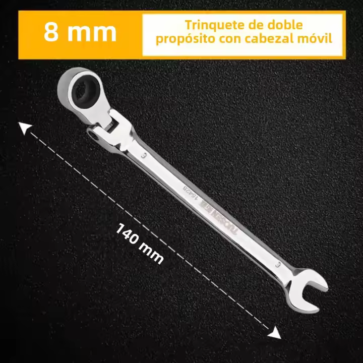 Llave De Eje Móvil Universal Automática Y Ergonómica Doble Fin 72 Dientes Para Reparación De Máquinas Y Herramientas De Mantenimiento - 1