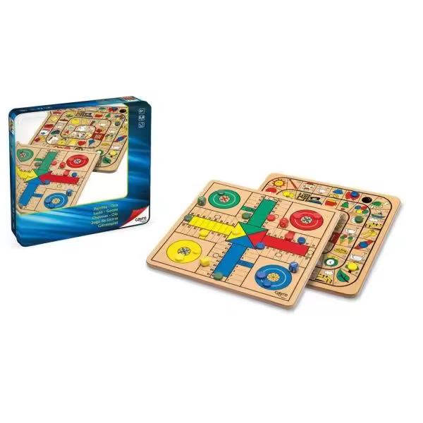 Cayro - Parchís - Oca de madera en caja de metal. Juego de mesa familiar. - 1