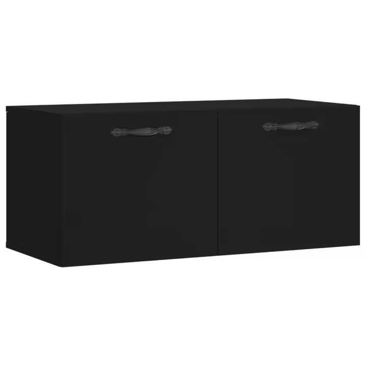 Armario de pared madera de ingeniería negro 80x36,5x35 cm - 1