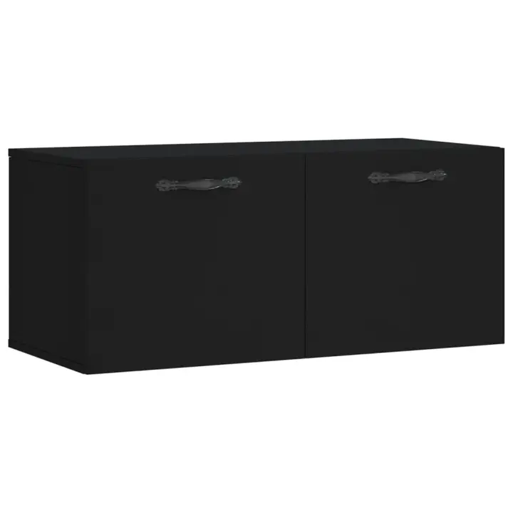 Armario de pared madera de ingeniería negro 80x36,5x35 cm - 1