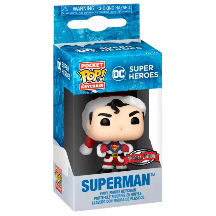 Llavero Pocket POP DC Comics Holiday Superman ExclusiveFigura  Coleccionable - Idea de Regalo- Mercancia Oficial - Juguetes para Niños y Adultos - Movies Fans - Muñeco para Coleccionistas y Exposición - 1