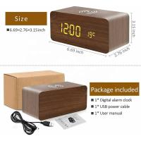 Reloj De Alarma Digital De Madera Con Carga Inalámbrica Reloj LED Con Hora Fecha Temperatura Para Escritorio Oficina Lado Del Cama Moderno - details 13