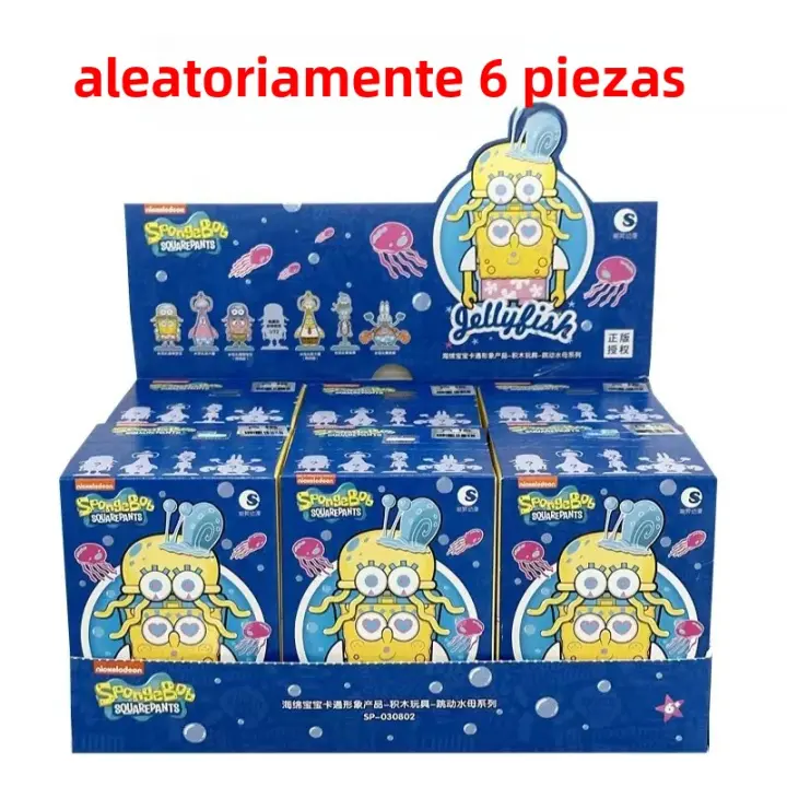 6PCS Spongebob Squarepants Caja Sorpresa Patrick Star Figuras De Acción De Anime Serie Jellyfish Saltarina Juguetes Para Niños Regalo - 1