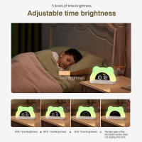 Reloj Digital Con Luz De Alarma En Forma De Oso Decorativo Para Dormitorio Reloj De Despertar Con Luz De Atardecer Colorida Ideal Para Navidad Niditon - details 2
