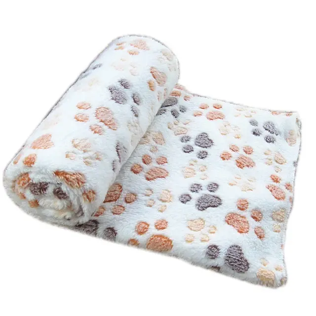 COTTECOTA-3 Piezas Manta para Perros y Gatos Color Aleatorio Duradera Primera Calidad Manta Suave de Microfibra Alfombra Manta para Perro Gato Otoño e Invierno Manta para Mascota Mantas para Perros y Gatos Estampado de Huella Alfombra Polar 6028 6029 6065 - 1