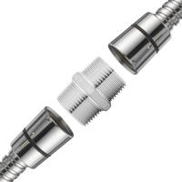 Conector De Ducha Extensor De Longitud En Cromo De Latón G1/2 Accesorios De Baño Para Mangueras Extra Largas LEENKEA - details 6
