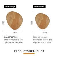 Lámpara De Pared LED De Estilo Simple Con Fuente De Luz En Forma Redonda Y Ovalada Material De Madera Iluminación Interior - details 6