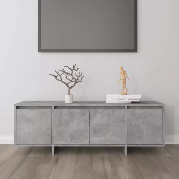 Mueble de TV madera contrachapada gris hormigón 120x30x40,5 cm - 1