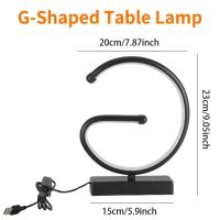 Lámpara De Mesa LED Decorativa Anillo Nueva Letra G 3 Colores Ajustables Luz Suave Estilo Noche Para Dormitorio Lámpara De Noche - details 7