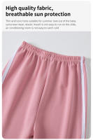 Pantalones Anchos De Verano Para Niños Y Niñas Pantalones Deportivos De Color Cómodos Y Transpirables Con Cintura Media - details 5