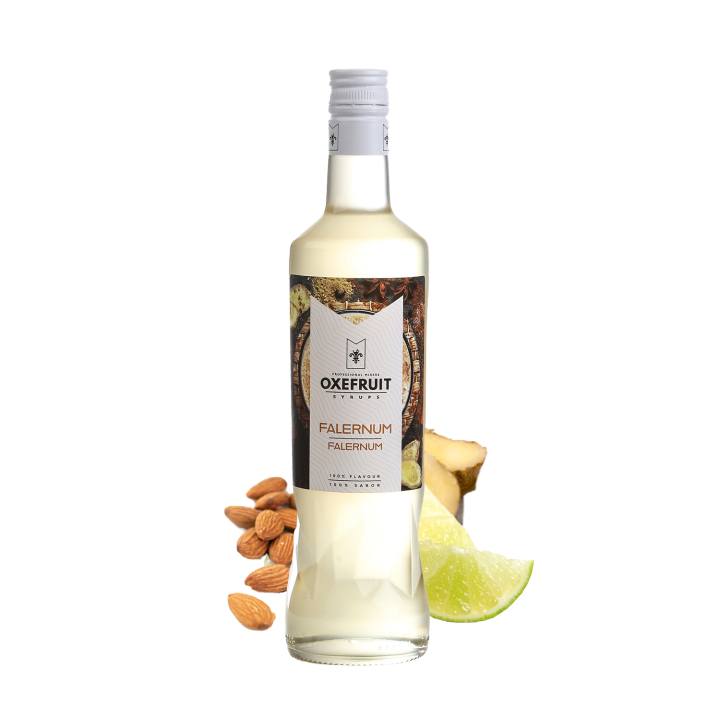 Sirope de Falernum Oxefruit Professional Mixers - Ideal para Cócteles, Mocktails y Repostería, Sabor Auténtico Caribeño a Base de Jengibre, Lima y Almendras