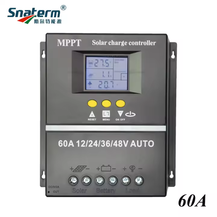 Controlador De Carga Solar MPPT Snaterm 60A 80A 100A Para Paneles Solares 12V 24V 36V 48V Regulador Inteligente De Batería Ácido Lítio Uso - 1