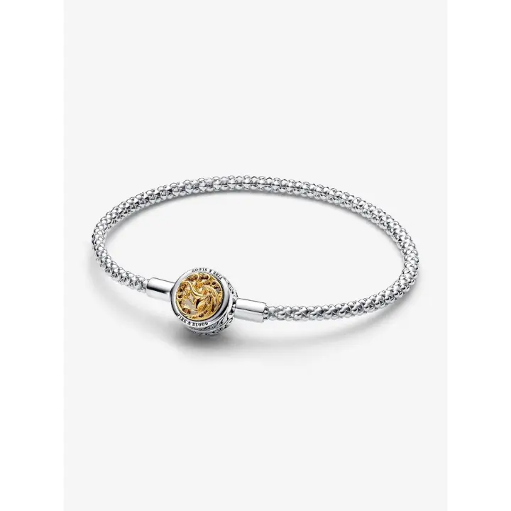 Pandora - VENTA FINAL - Pulsera with Cierres de sigilo de Las Casas de Juego de Tronos-Pandora Moments - Plata de Ley, Baño de Oro de 14 K - 1