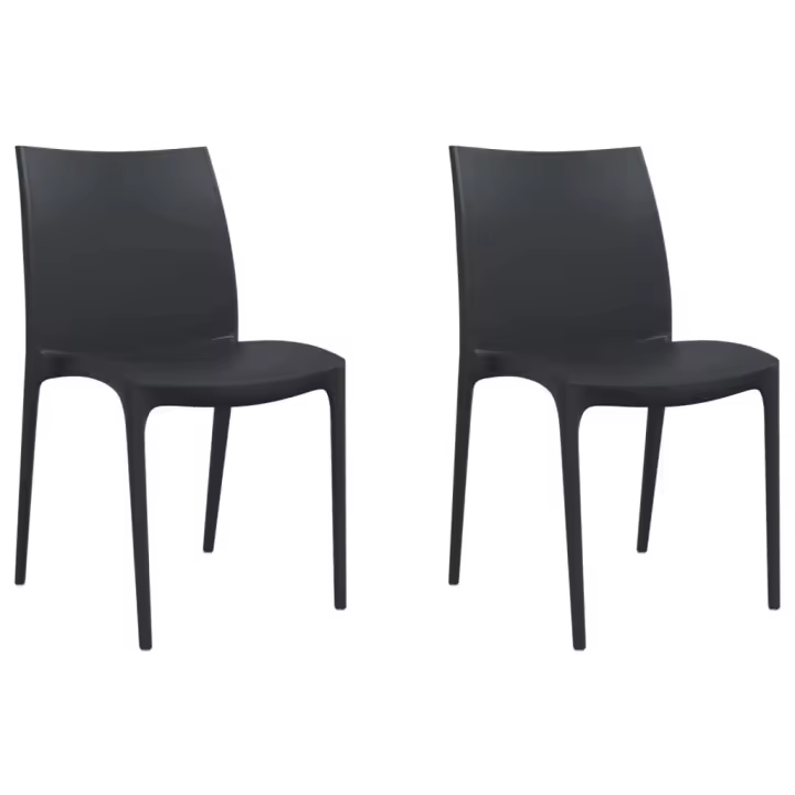 Sillas de Jardín 2 UDS polipropileno gris antracita 50x46x80 cm - 1