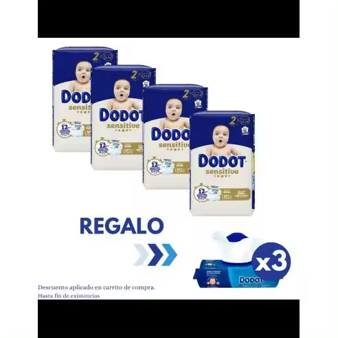 Pack de pañales Dodot 4x Cajas (696uds)Talla 2 Sensitive - Comodidad y Protección - 1