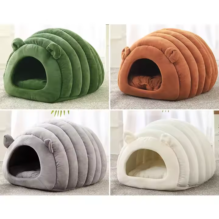 Cama De Gato Y Perro Caliente Y Cómoda Nest De Otoño E Invierno Decoración Para El Hogar Semi-Abierta Alta Belleza Nido De Mascota - 1