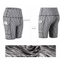 Pantalones cortos de Yoga para mujer, pantalones cortos de entrenamiento de cintura alta para gimnasio, Fitness, Yoga, levantamiento de glúteos, mallas de yoga para correr, pantalones cortos de ciclismo - details 7