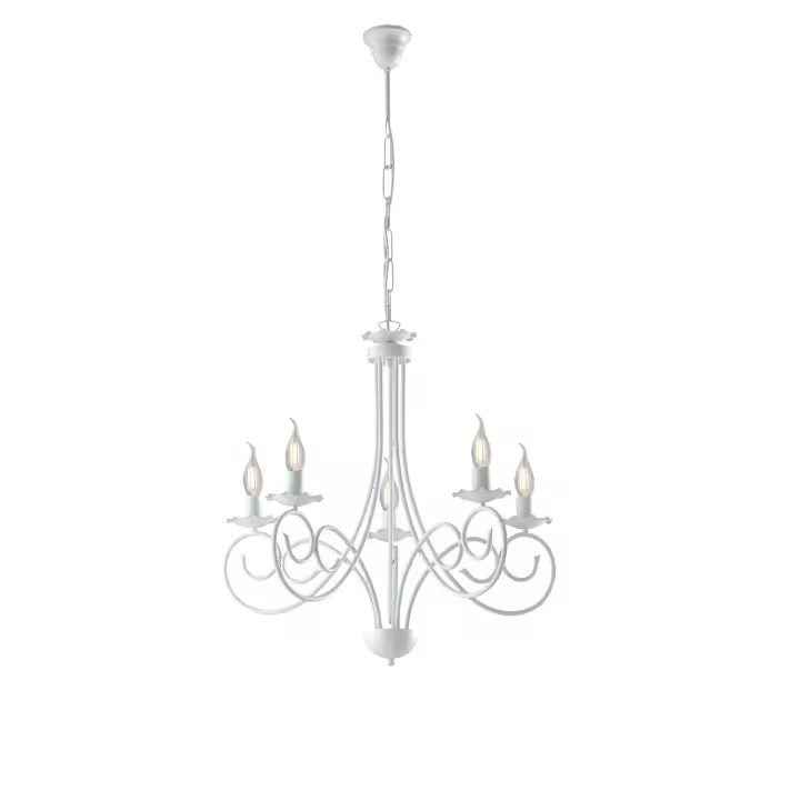 Candelabro provenzal Candelabro Alma 5 Luces Hierro Soplado Blanco Shabby - 1