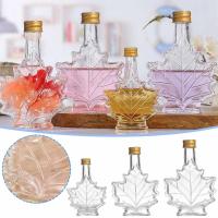 Botellas De Vidrio Para Alcohol Mini Forma De Hoja De Arce 50ml 100ml 250ml Con Tapa Eco-amigable Para Licor Escocés Y Sirupos - details 0