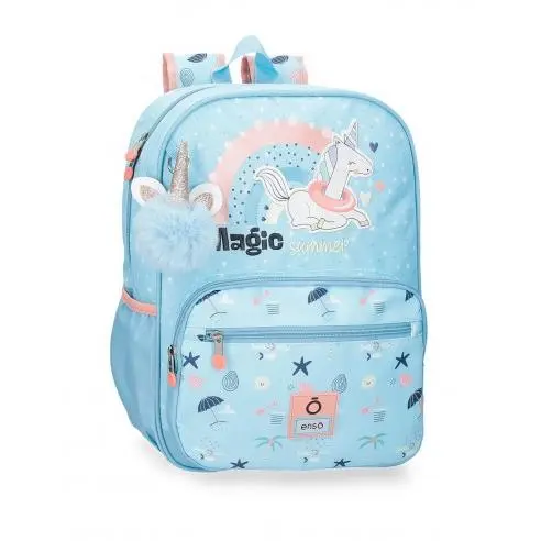 MOCHILA ENSO MAGIC SUMMER AZUL CLARO 38 CM ADAPTABLE A CARRO - 1