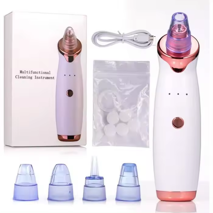 Aspirador de puntos negros, aspirador multifuncional para eliminar puntos negros, limpiador facial de nariz recargable por USB - 1
