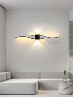 Lámpara De Pared LED Para Interior Decoración Para Dormitorio Negro Blanco Iluminación De Pasillo Balcón Fuente De Luz LED Contemporánea Para Sala De Estar Estudio - details 6