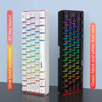 L500 Wired/Wireless Gaming Keyboard 61 Keys With Dynamic RGB Backlight For PC Laptop Gamer - details 1