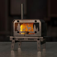 Estufa De Carbón Portátil Y Plegable Para Exteriores Acero Inoxidable Calentador De Fuego Desmontable Para Madera Decoración De Hogar Y Accesorios De Camping - details 4