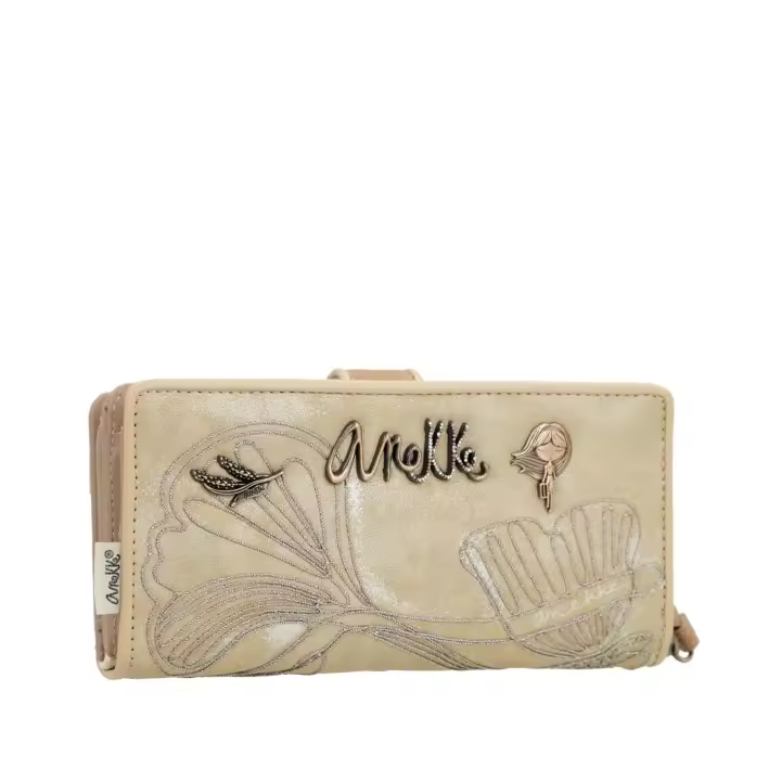 Billetero de tamaño grande Whispers - Anekke Memories - Material rígido - Monedero con cierre de cremallera - Tarjetero con múltiples ranuras - Asa de mano extraíble - Ref. 40829-901 - Mide 18 x 10 x 3 cm - 1