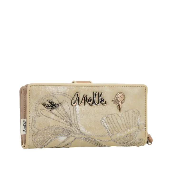 Billetero de tamaño grande Whispers - Anekke Memories - Material rígido - Monedero con cierre de cremallera - Tarjetero con múltiples ranuras - Asa de mano extraíble - Ref. 40829-901 - Mide 18 x 10 x 3 cm - 1