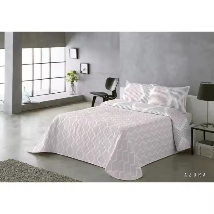 Colcha Bouti Reversible Azura Rosa – Suavidad, Estilo y Versatilidad para un Dormitorio con Encanto 🌸✨Mommata - 1