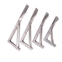Pequeña Mesa Plegable De Acero Inoxidable Gris Para Caravana Accesorios De Coche Base De Escritorio Plegable Para Camping - details 5
