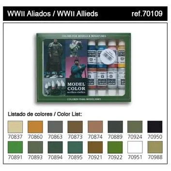 VALLEJO 70109 EMBALAJE 16 COLORES PARA ALIADOS WWII 17 ML - 1