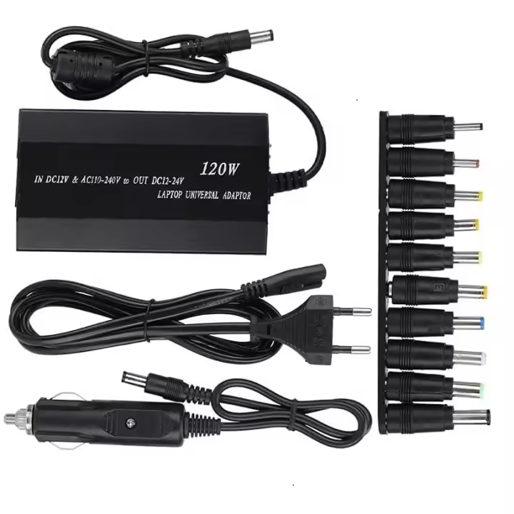FGNS Adaptador de Corriente de CA Universal de 5 V-24 V, Cargador de Coche Ajustable 5V 120W 5A Ordenador Portátil, Cargador Universal de Portátil Red/Mechero 120W - 1