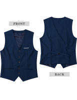 Chaleco De Traje Para Hombre Negro Formal Elegante Ajustado Para Bodas Cumpleaños Fiesta Oficina Vestimenta De Church Easter - details 3
