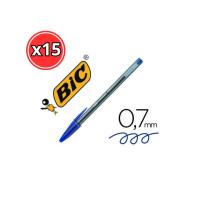 BOLIGRAFO BIC CRISTAL AZUL EXACT PUNTA FINA 0.7mm PACK 15 UNIDADES - BOLIGRAFO PUNTA FINA - BOLIGRAFO PARA ESTUDIANTES - details 0