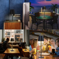 Lámpara De Escritorio LED Clásica Luz De Mesa Inalámbrica Impermeable Con Carga USB Y Control Táctil Para Ambiente De Restaurante Y Oficina - details 5